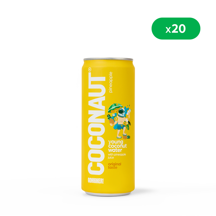 COCONAUT ananasų skonio kokosų vanduo 320 ml, 20 vnt.